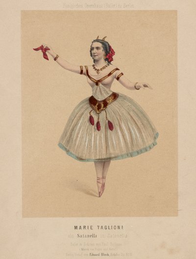 Marie Taglioni in Satanella, een ballet in 3 bedrijven gechoreografeerd door Paul Taglioni, met muziek gecomponeerd door Pugni en Hertel door Eduard Bloch